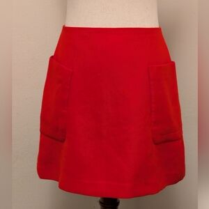 Express Vibrant Red Mini Skirt with Pockets